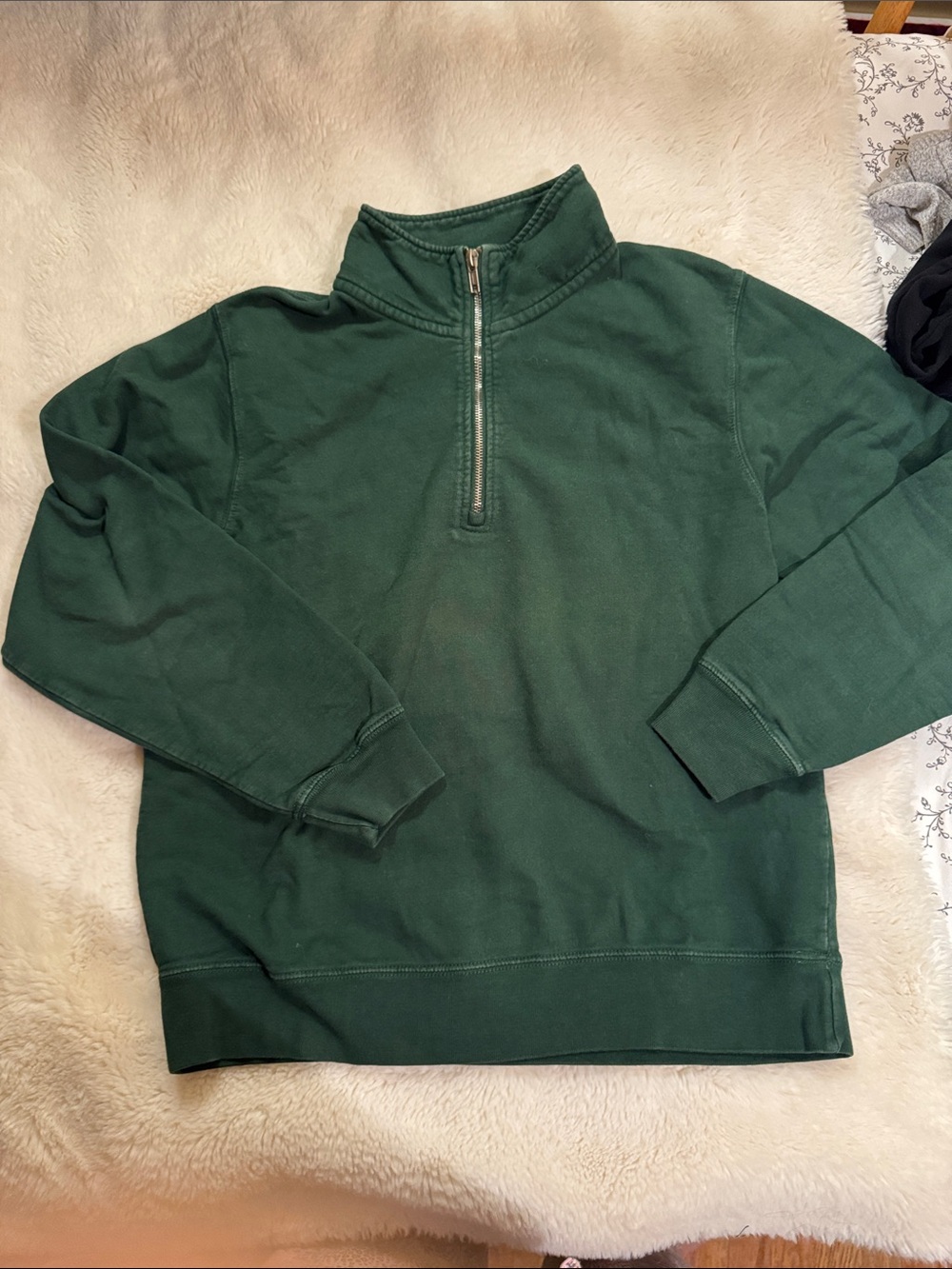 Women’s Forest Green Quarter-Zip Pullover Sweater